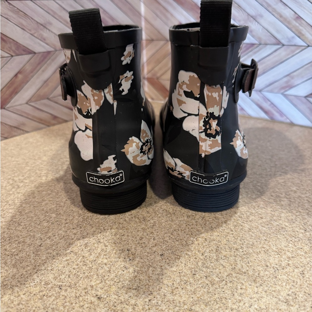 Size 10 Chooka Downtown Rosa  Shortie black rain boots - Picture 6 of 8